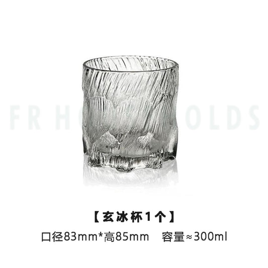 Scratchy Glacier Glass – 300ml Textured Drinking Glass for Water, Juice & Cocktails