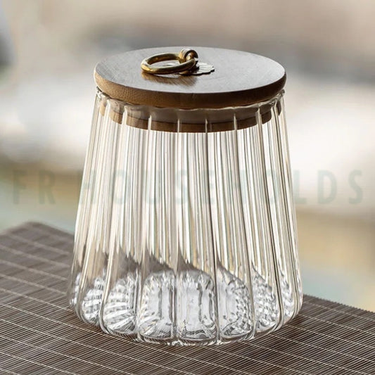 Borosilicate Glass Fluted Snack Glass Jars - Straight