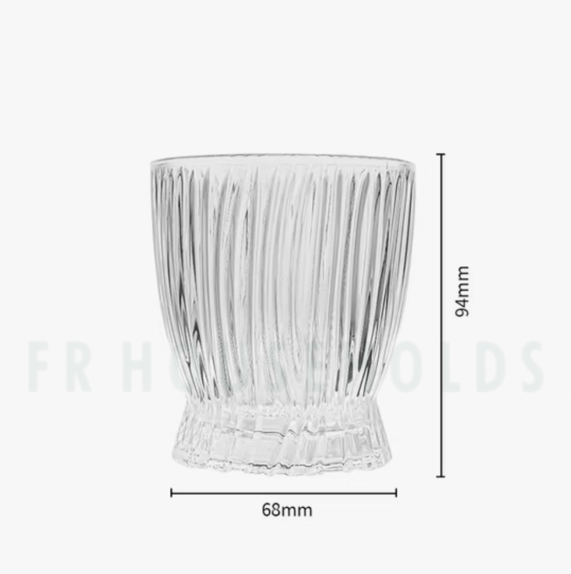Ribbed Crystal Drink Glass | 300ml - 10oz - 6PC