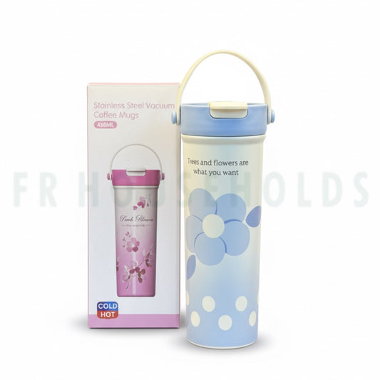 Hot & Cold Stainless Steel Coffee Mug with Aesthetic Print | 620ml