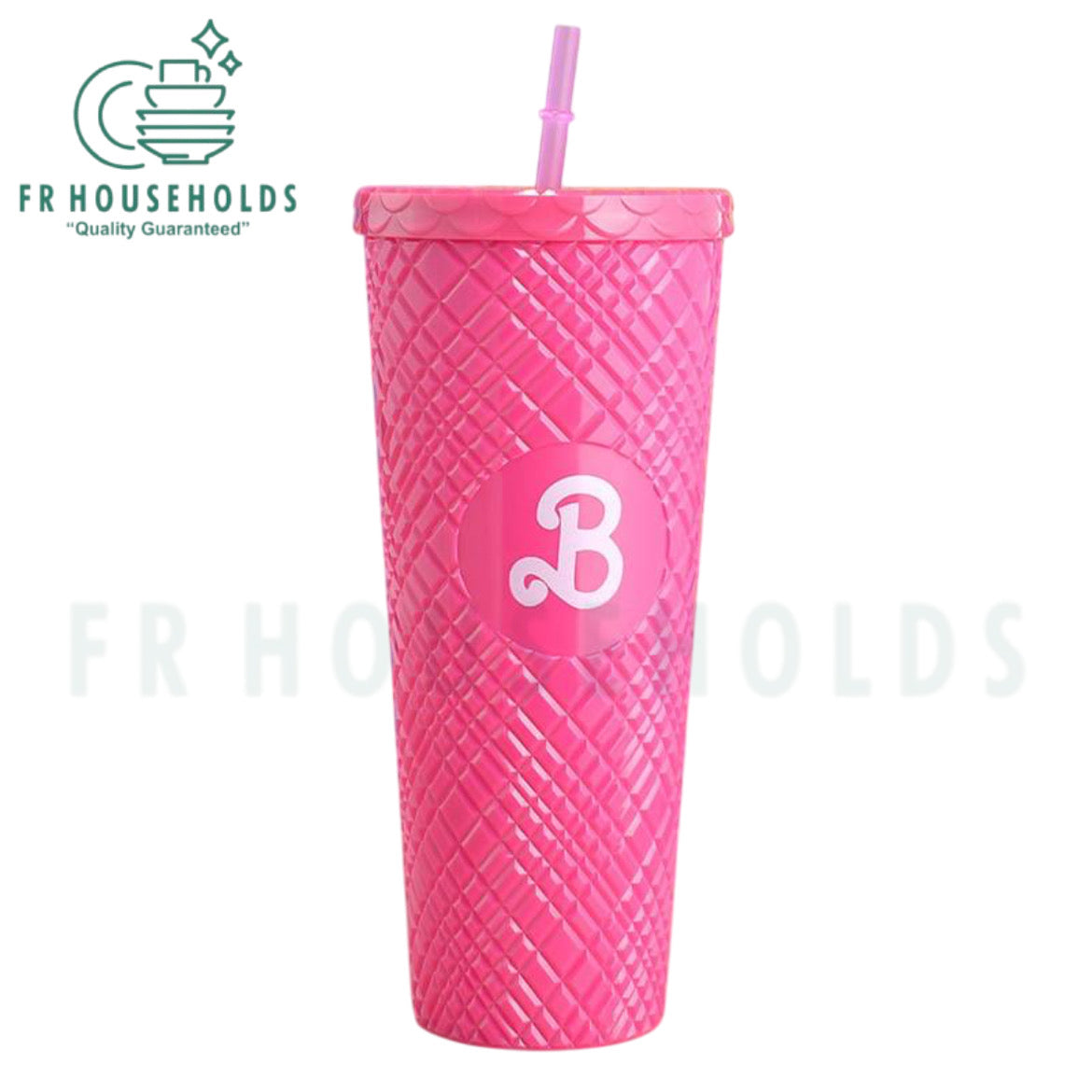 Acrylic Barbie Theme Tumbler with Straw | 2pcs Set | 700 ML | Airtight & Leakproof | Secure Cap | Pink Color | Box Packing