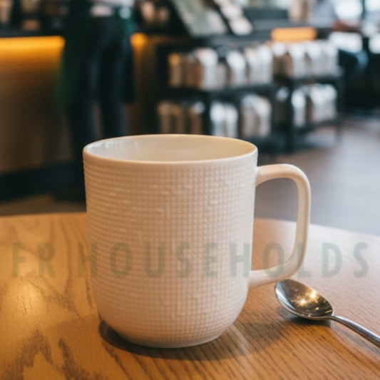 Matte White 300ml Embossed Texture Earthenware Mug – Elegant, Minimal & Timeless