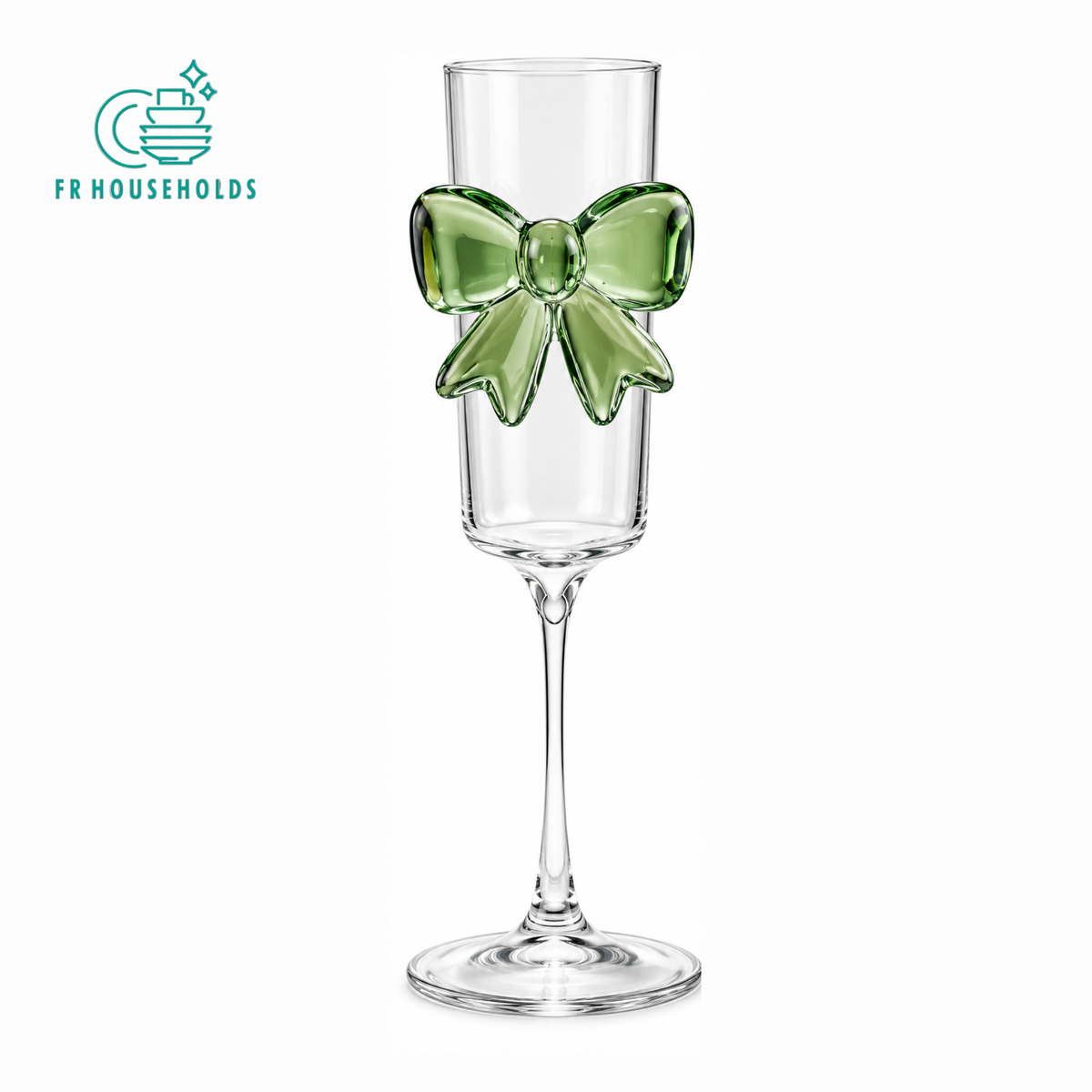 Bow Design Glass Fluet – Aesthetic Stemmed Drinking Glass