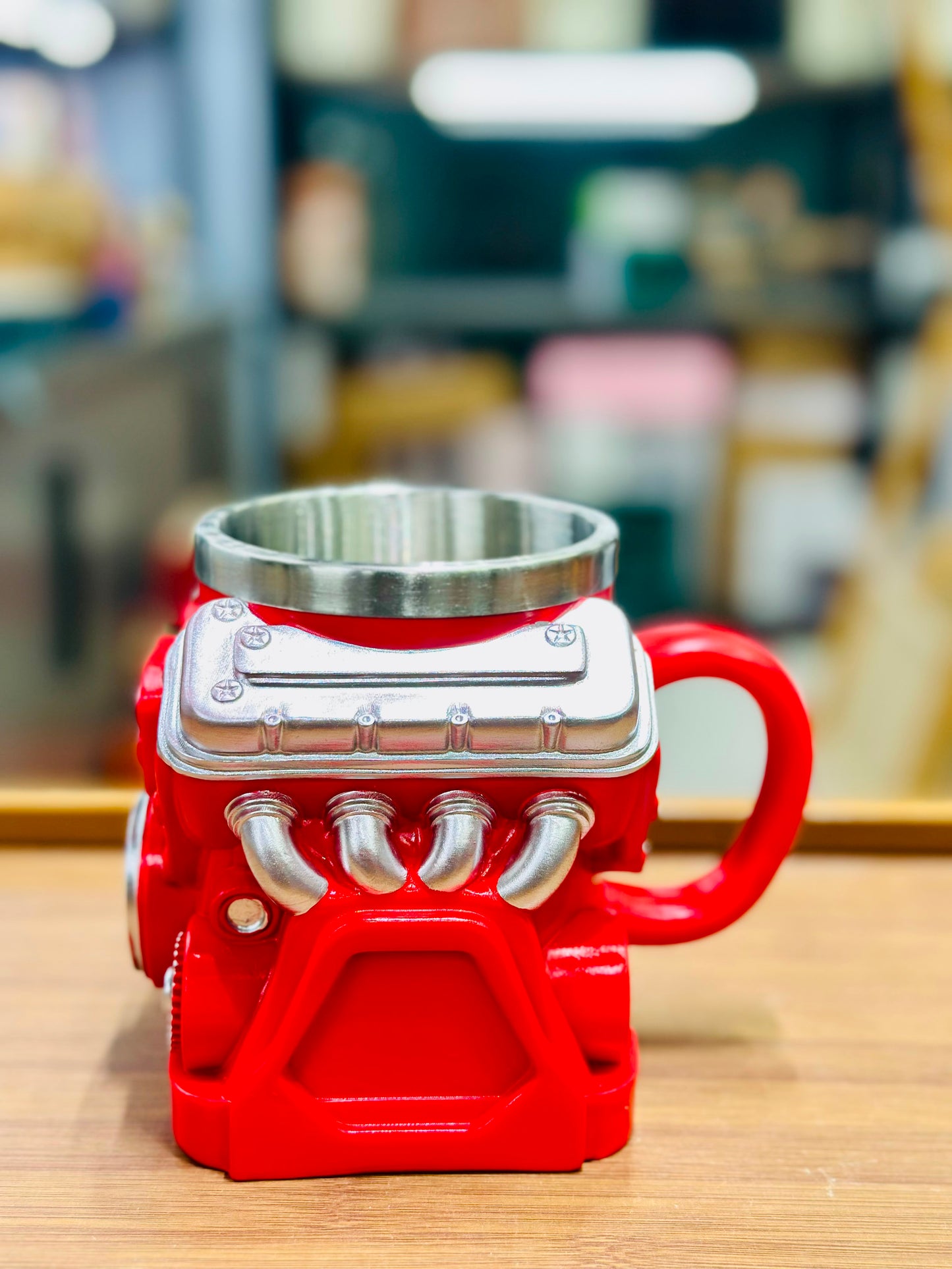 Red V8 Engine Valve Cover 3D Coffee & Tea Mug | FR HOUSEHOLDS