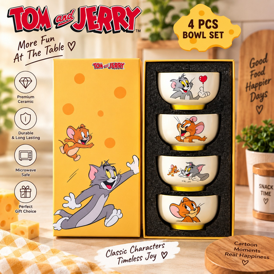 Tom & Jerry 4 Pieces Premium Ceramic Bowl Set