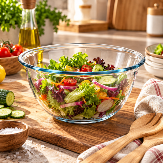 BORCAM Glass Salad Bowl | 3000cc - Made In Turkey