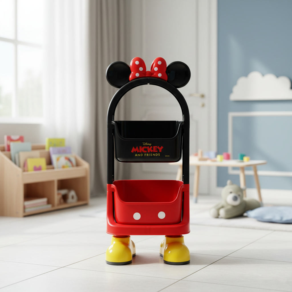 2-Tier Disney Mickey & Minnie Mouse Utility Rolling Storage Cart