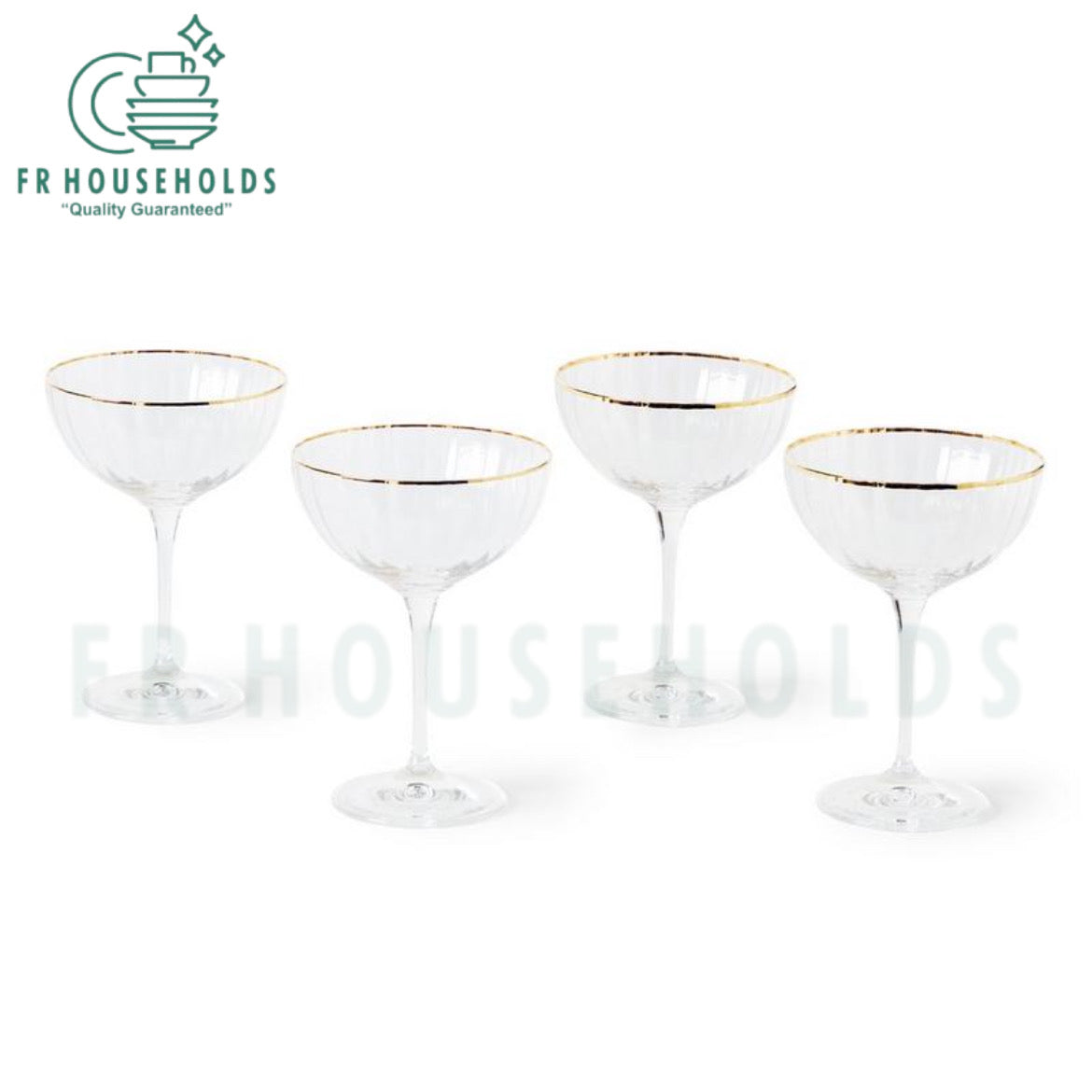 Deco Crystal Cocktail Stem Glass Set of 6 - 250ml