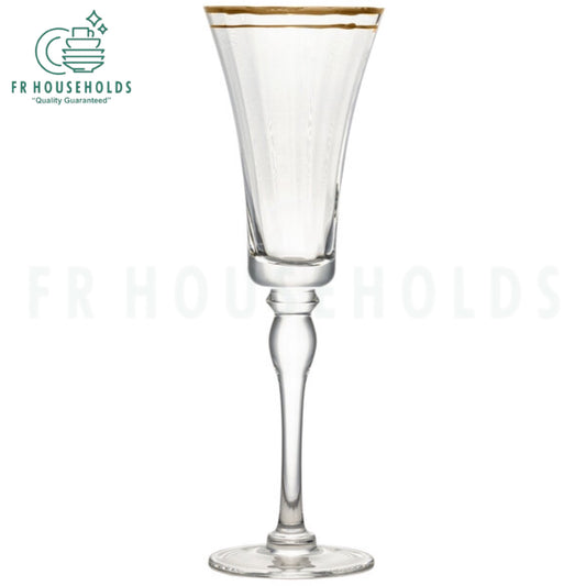 Mikasa Crystal Wine Glass With Gold Rim | 230ml/9OZ