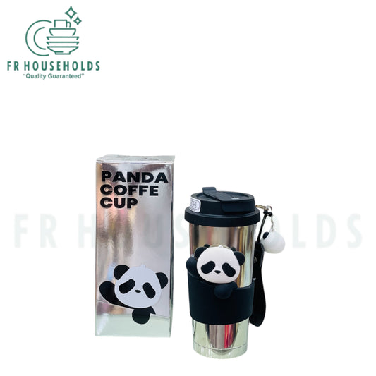 Yani’s Japan Insulated Coffee Tumbler with Infuser Tube & Inner Ceramic Liner - 520ml (Steel Panda)