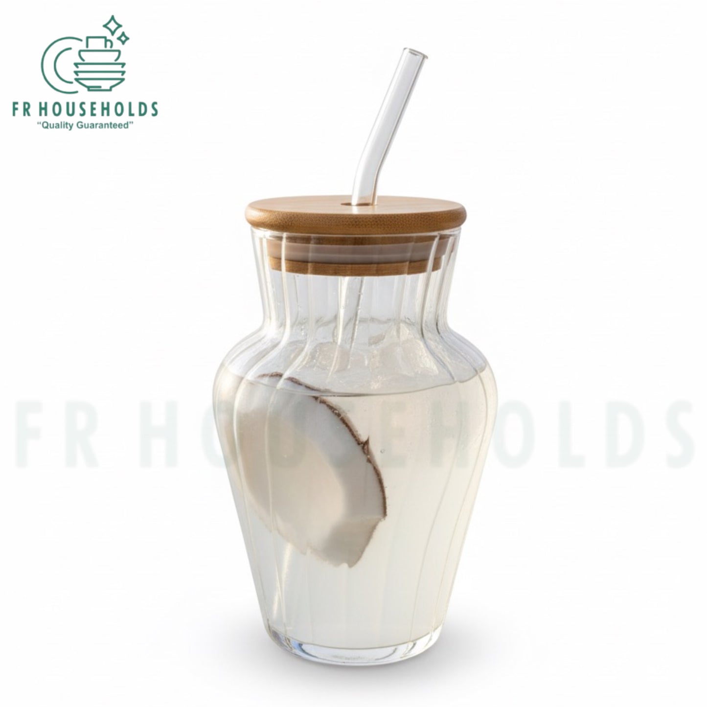 400ml MACCHIATO Serving Glass with Bamboo Lid & Straw – Stylish Eco-Friendly Coffee Tumbler