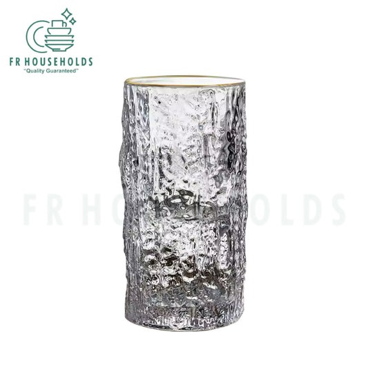 Ice Texture Crystal Drink Glass - 400ml - 6PC