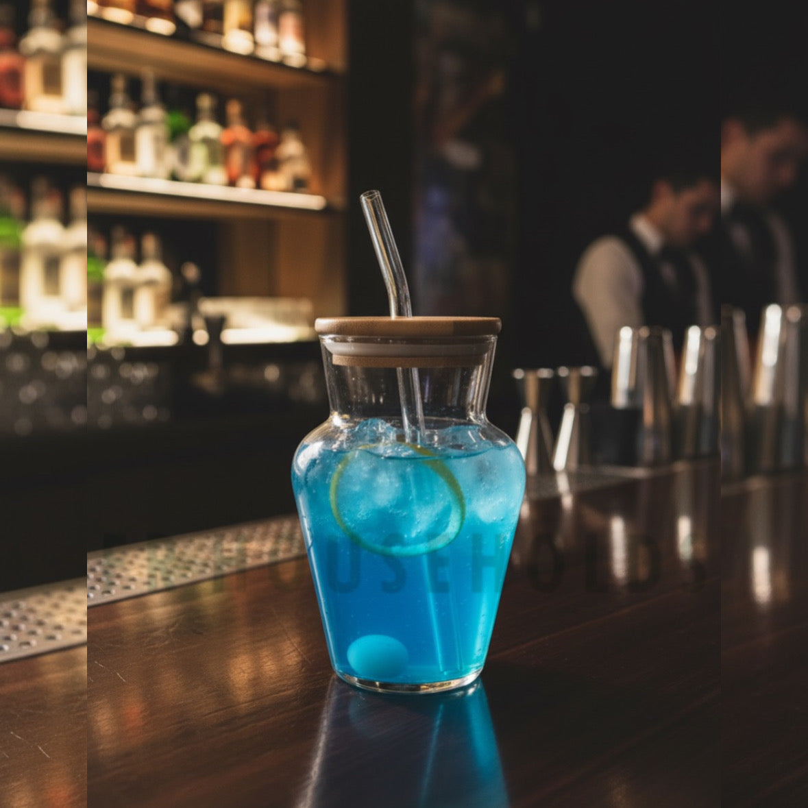 AFFOGATO Coffee Glass with Bamboo Lid & Straw – 450ml Stylish Eco-Friendly Tumbler