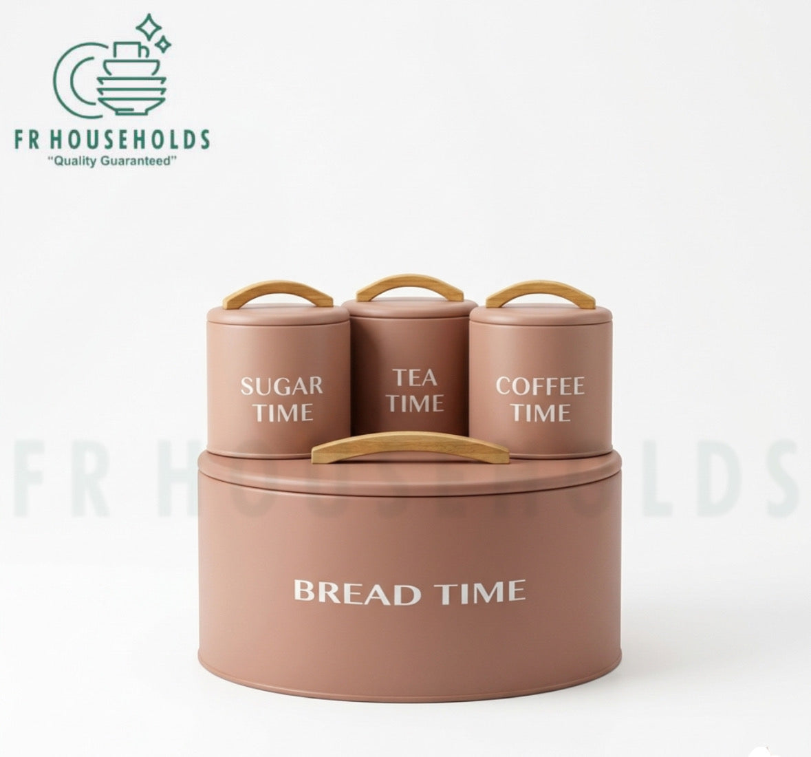 Premium 4-Piece Kitchen Canister Set – Bread, Tea, Coffee & Sugar Storage
