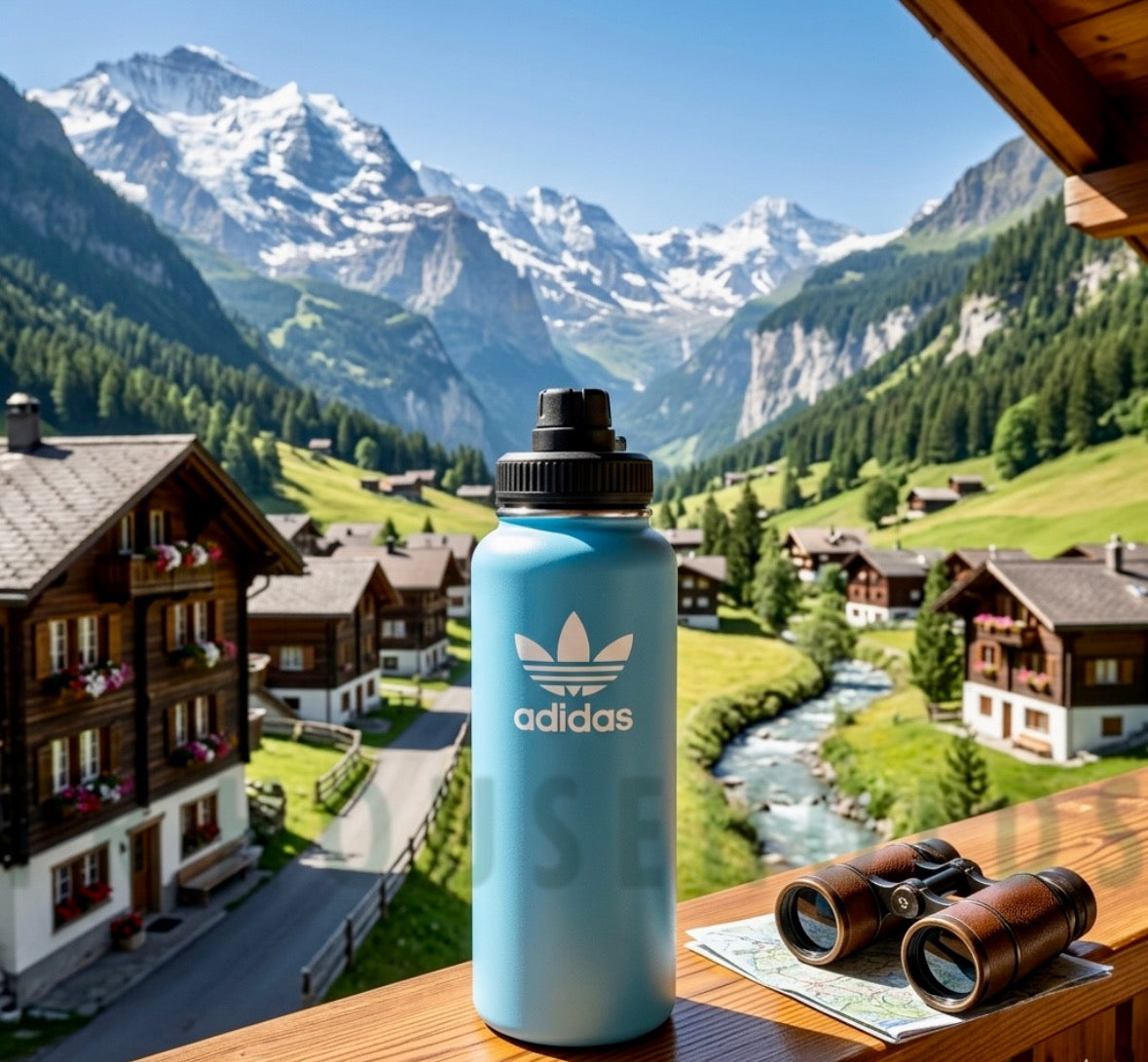 Adidas Insulated Water Bottles - 32oz Leak-Proof Sports Flasks