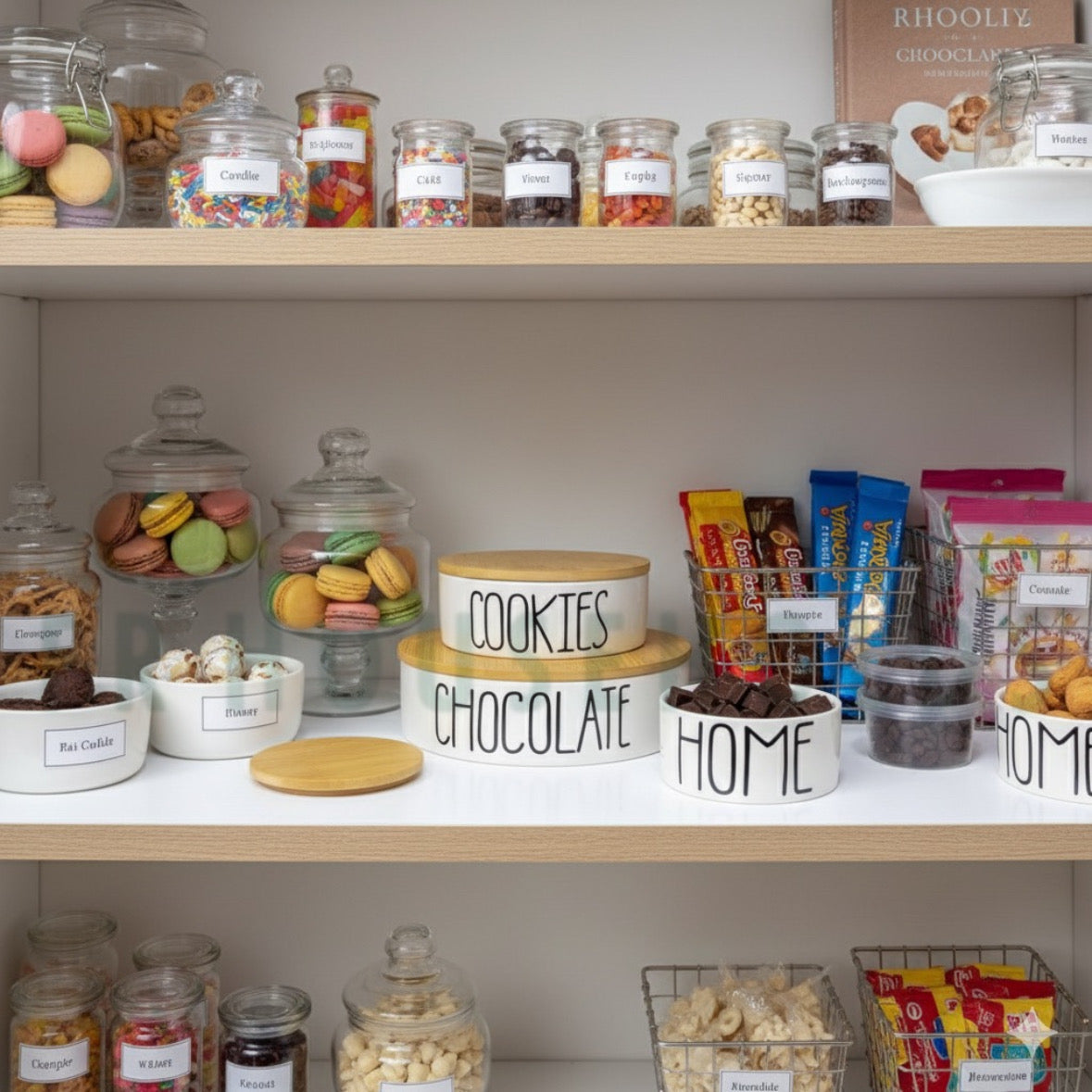3PCS Porcelain Serving Bowls with Bamboo Lids