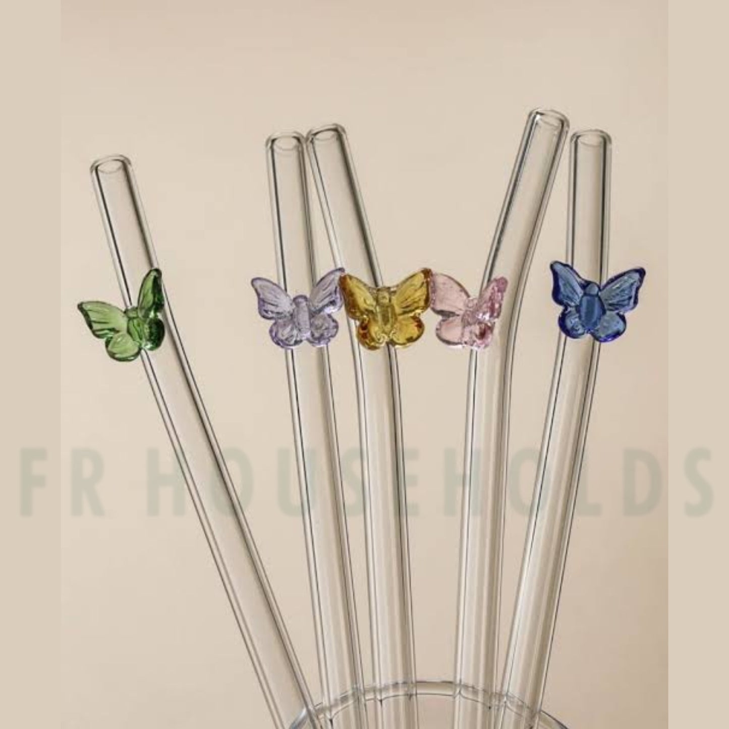 Beautiful & Aesthetic Butterflies Glass Straws