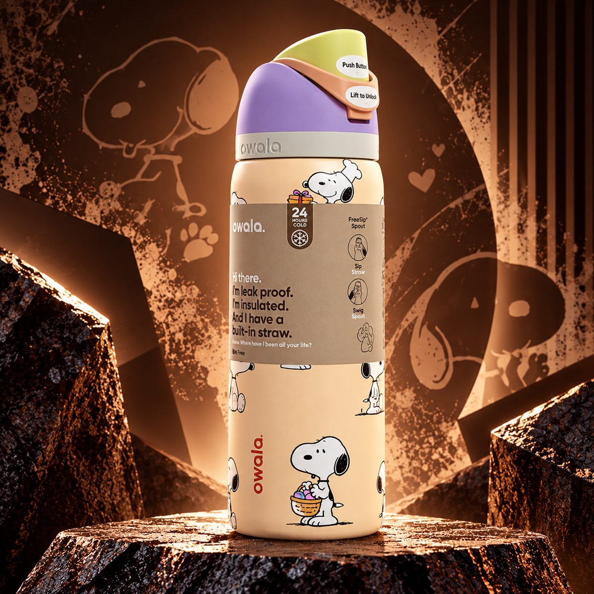 Owala FreeSip® Water Bottle - 32oz | Snoopy Peanuts