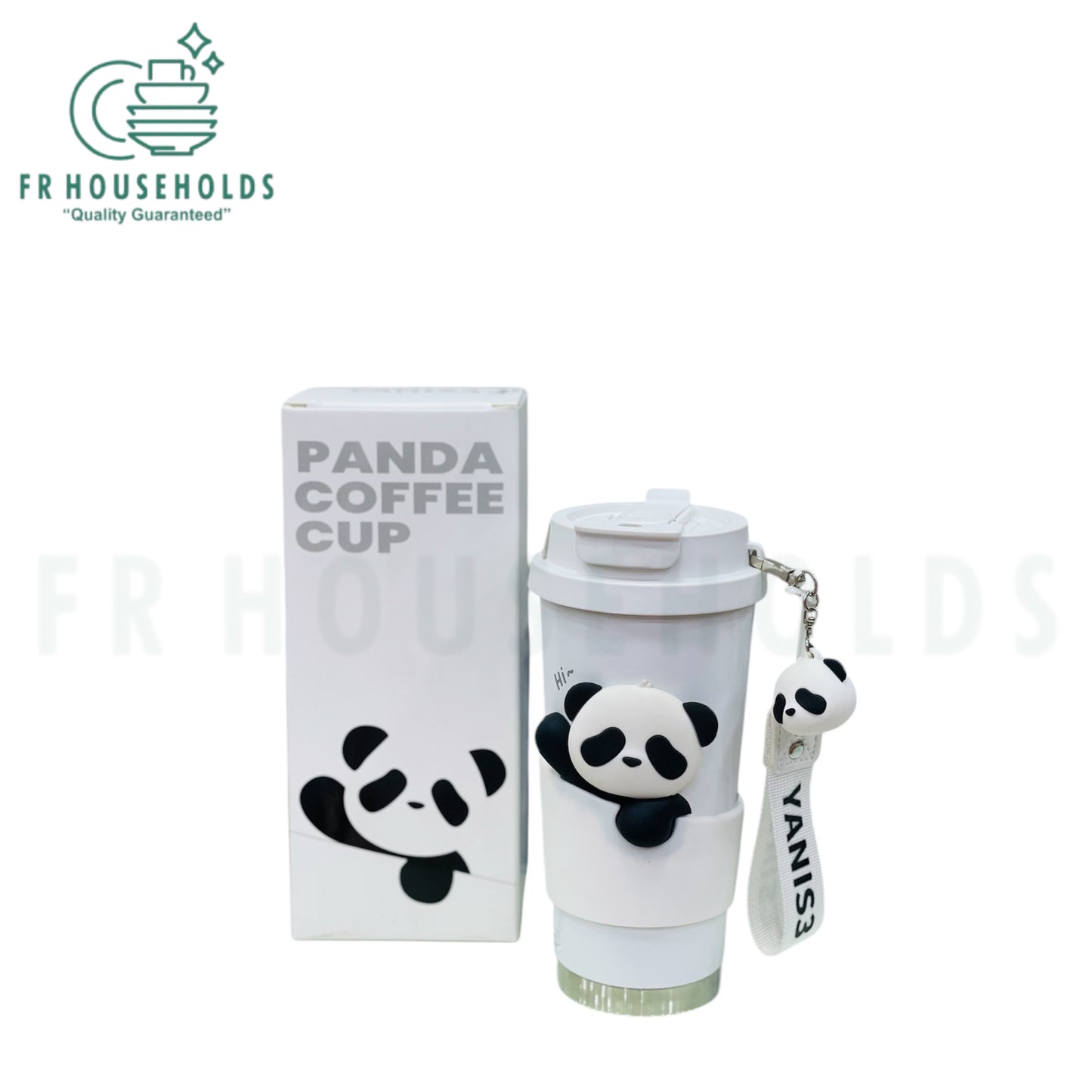 Yani’s Japan Insulated Coffee Tumbler with Infuser Tube & Inner Ceramic Liner - 520ml (White Panda)