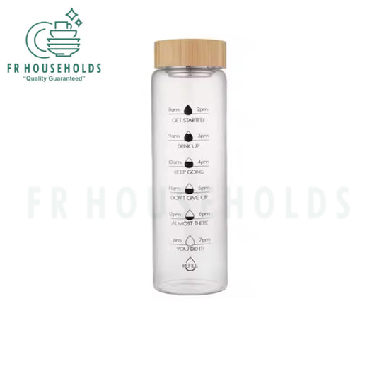 The Time Marker Glass Water Bottle - 1000ml