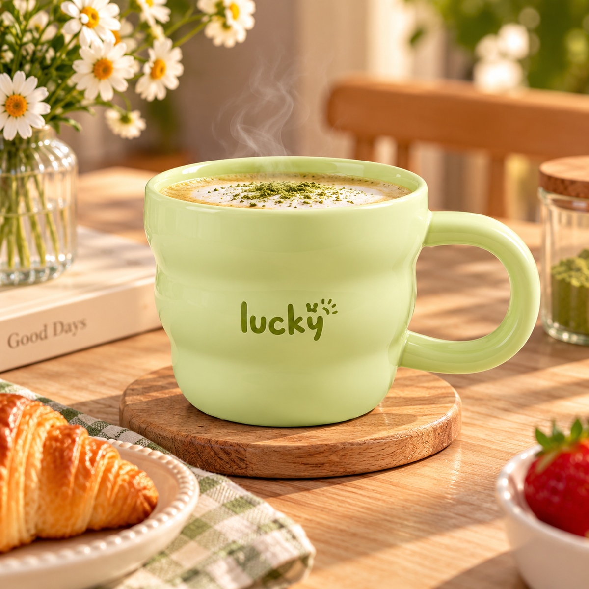 Pastel Colour Coffee Mug – Hello, Relax, Smile & Lucky