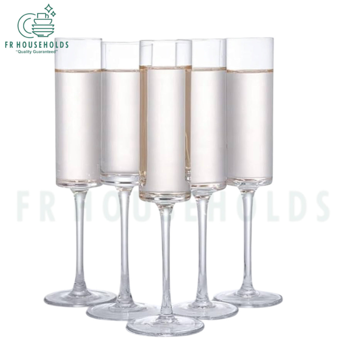 Crystal Cylinderical Edge Fluet Glass | 150ml - 190ml | 6PC