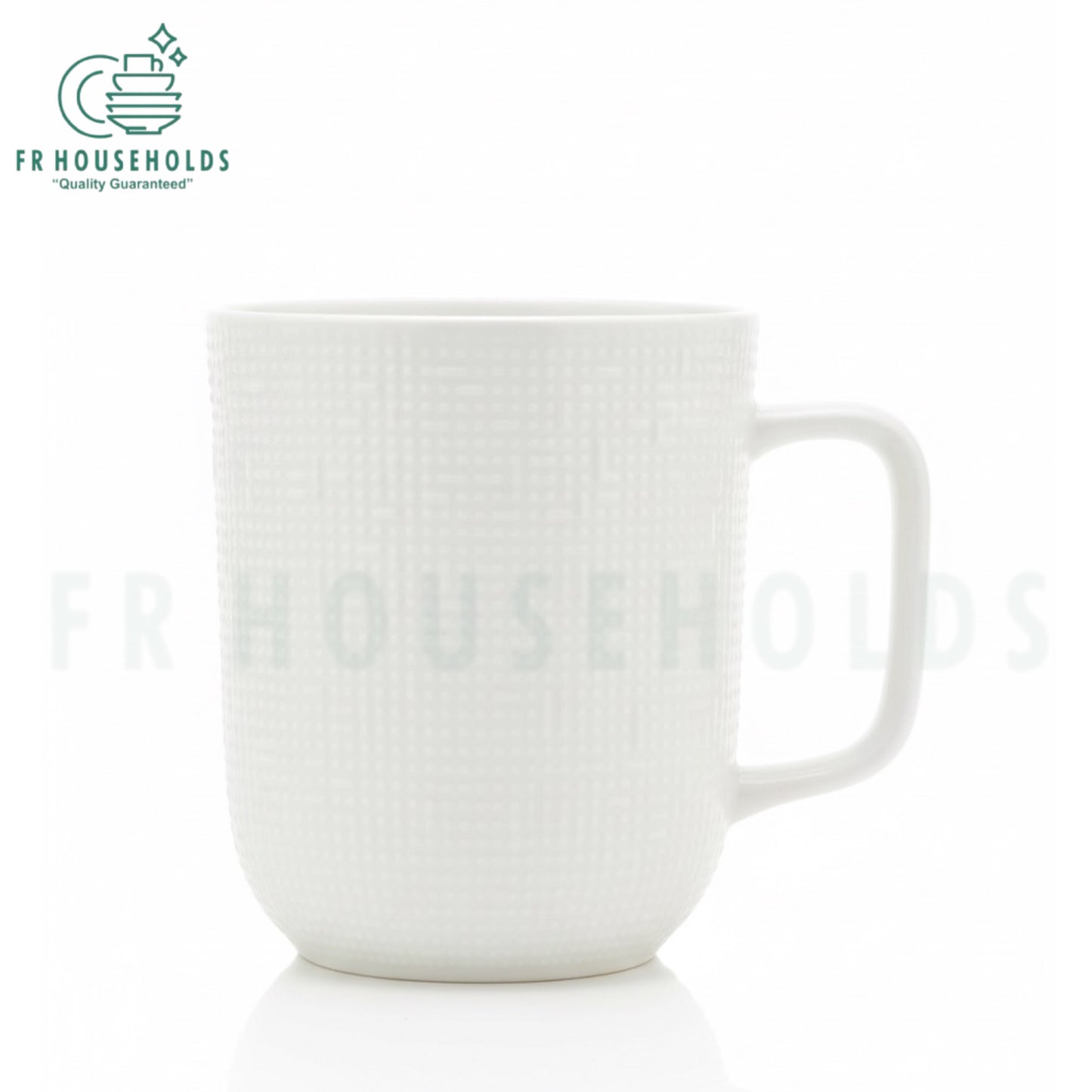 Matte White 300ml Embossed Texture Earthenware Mug – Elegant, Minimal & Timeless