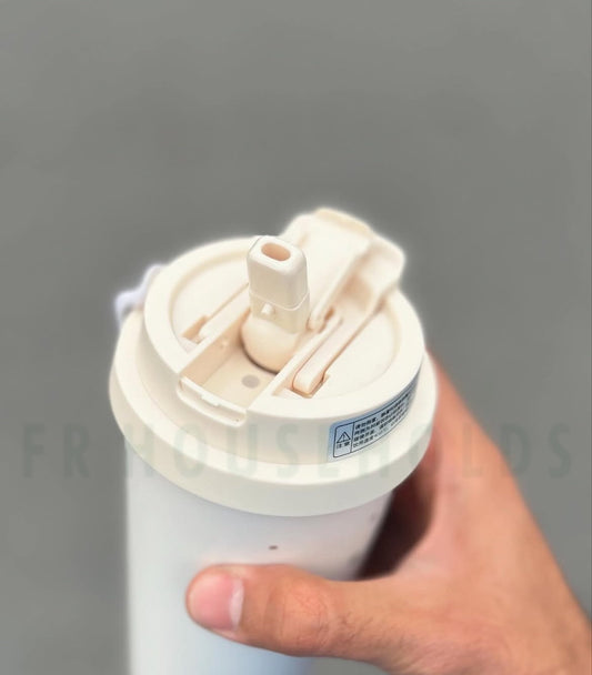 Hardy Fashion Insulated Coffee Tumbler with Infuser Tube & Inner Ceramic Liner - 520ml (White Bear)