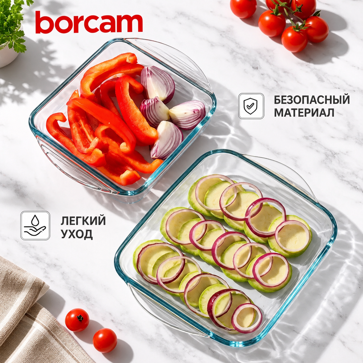 BORCAM 2pcs Serving Dish | 3200cc - 1950cc | Made In Turkey