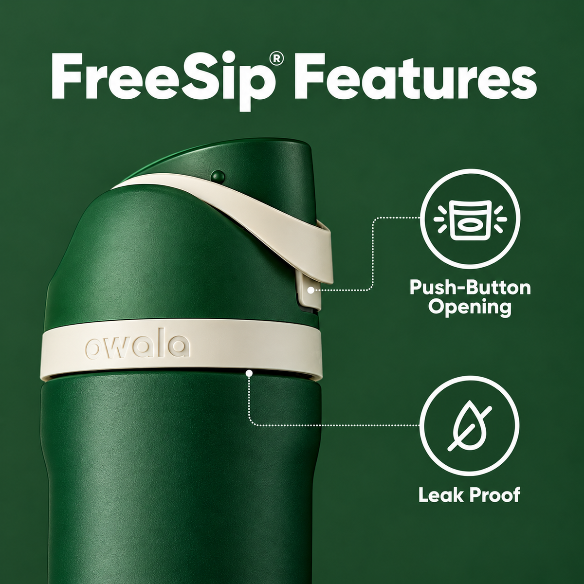 Owala FreeSip® Water Bottle - 32oz | Harry Potter Slytherin
