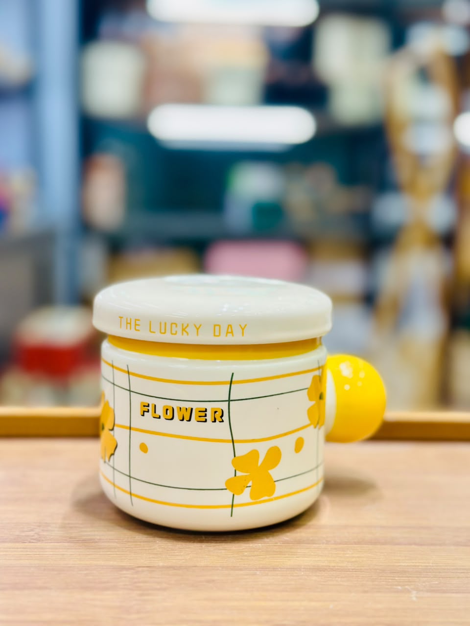 Aesthetic Printed Ceramic Coffee & Tea Mug with Lid | Cozy Life & Flower Designs
