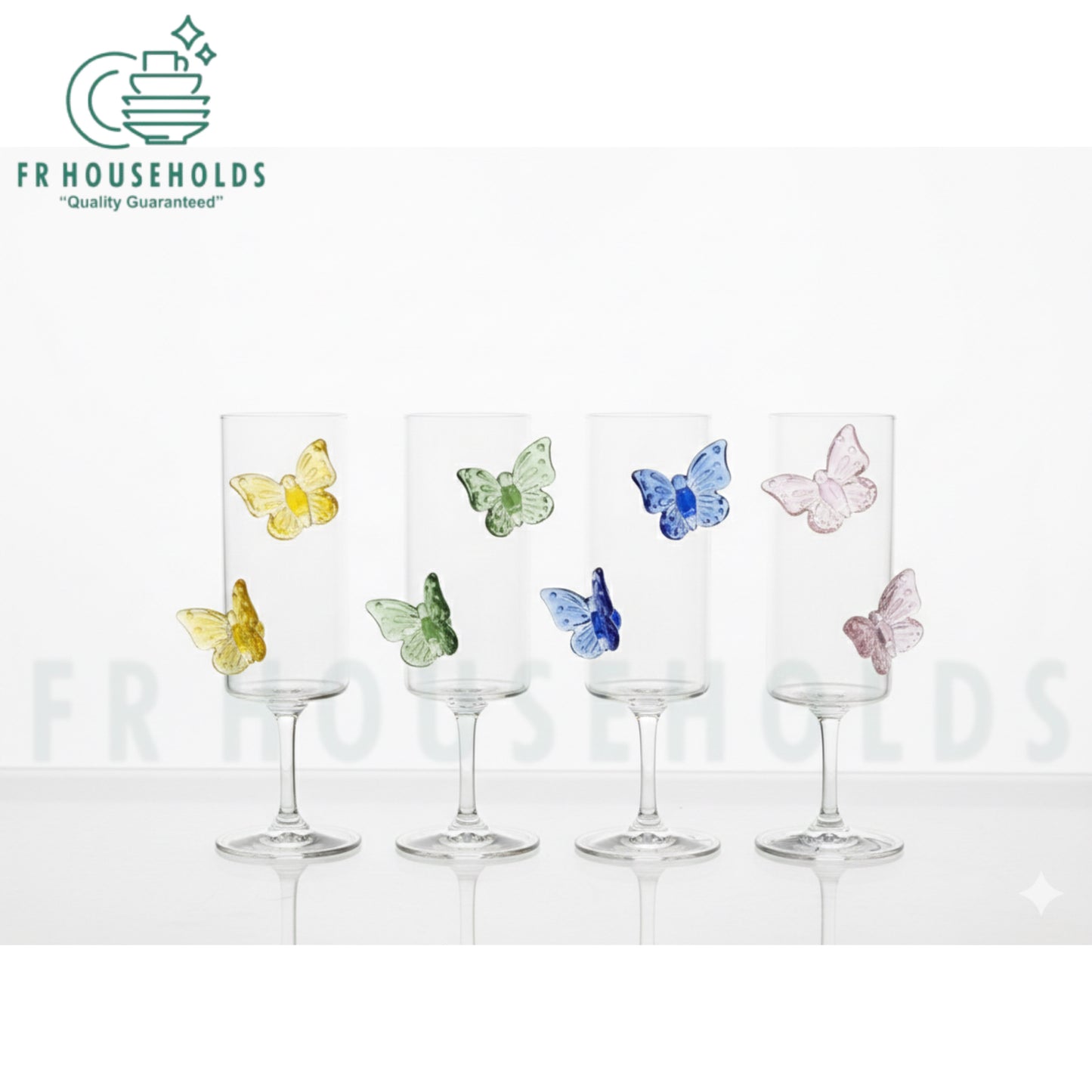 Butterfly Flute Glass – Elegant & Trending Crystal Champagne Glass | 190ml - 1pc