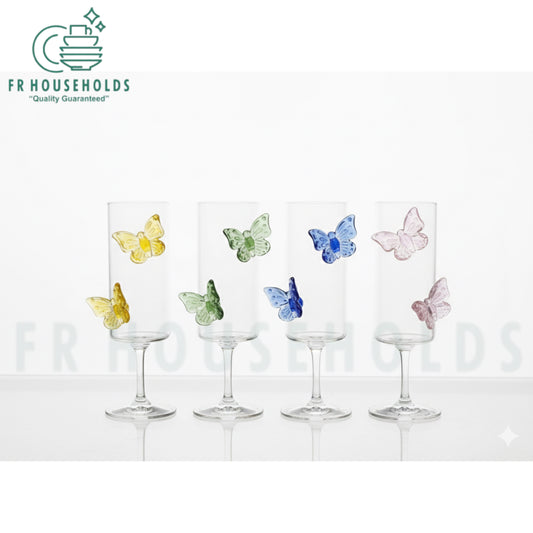 Butterfly Flute Glass – Elegant & Trending Crystal Champagne Glass | 190ml - 1pc