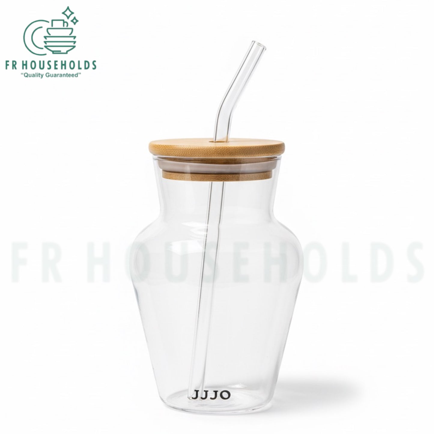 AFFOGATO Coffee Glass with Bamboo Lid & Straw – 450ml Stylish Eco-Friendly Tumbler