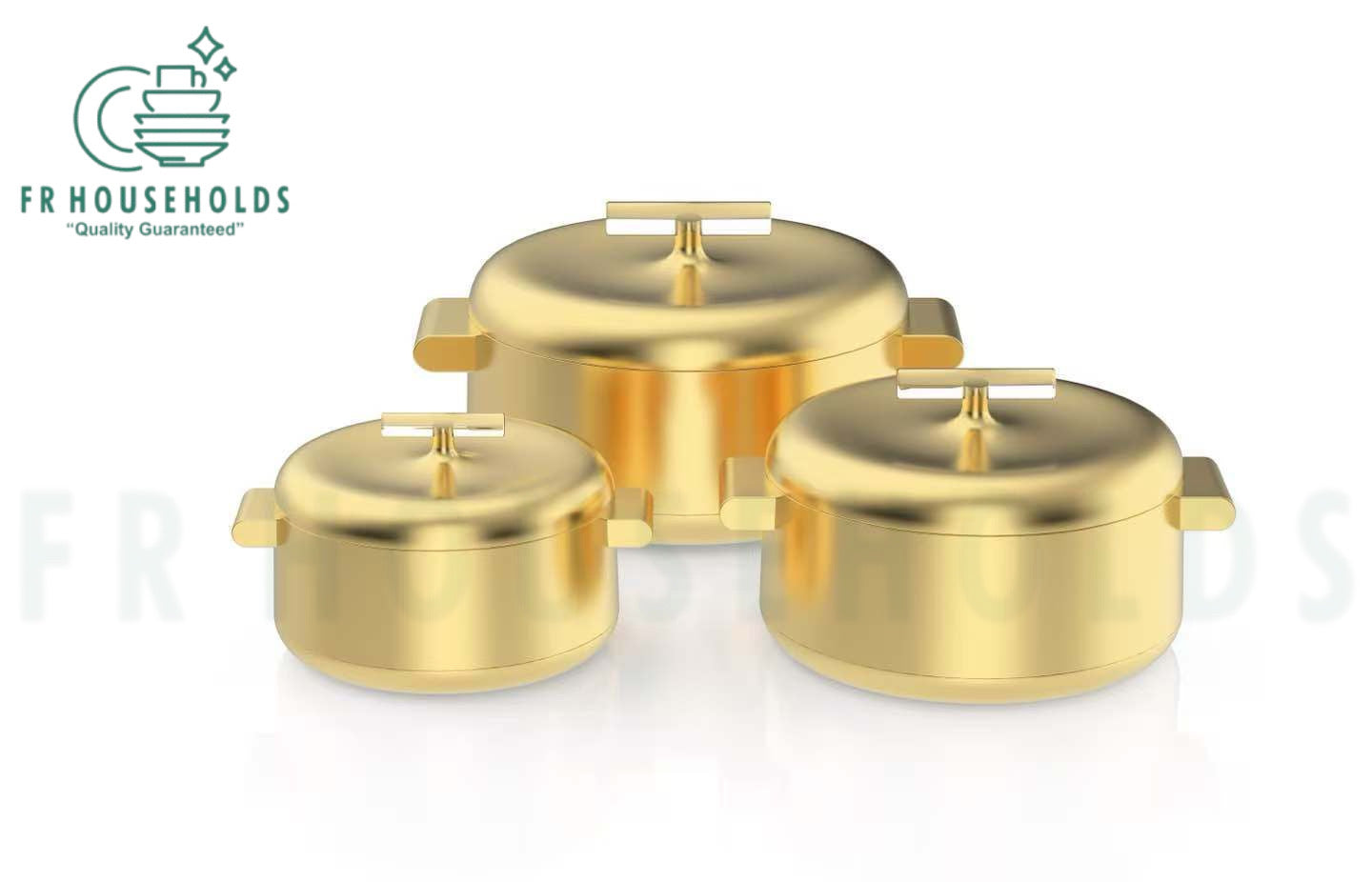 Artistic Matt Gold 3-Piece Hotpot Set – Elegant, Durable & Heat Retentive | Perfect for Everyday Use