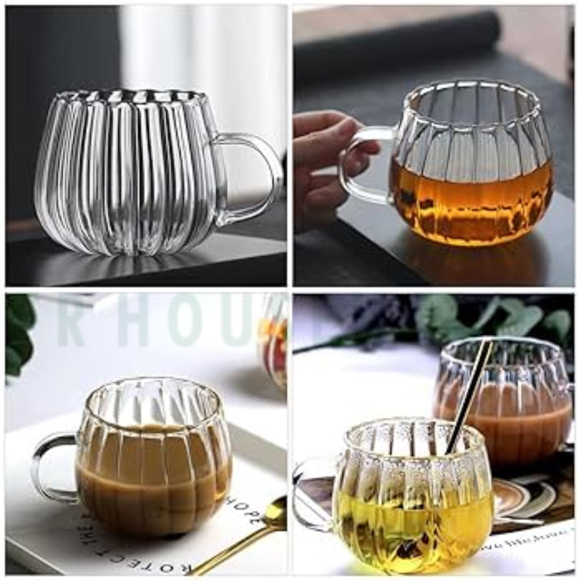 300ml Borosilicate Glass Lining Mug – Heat Resistant Transparent Coffee & Tea Cup