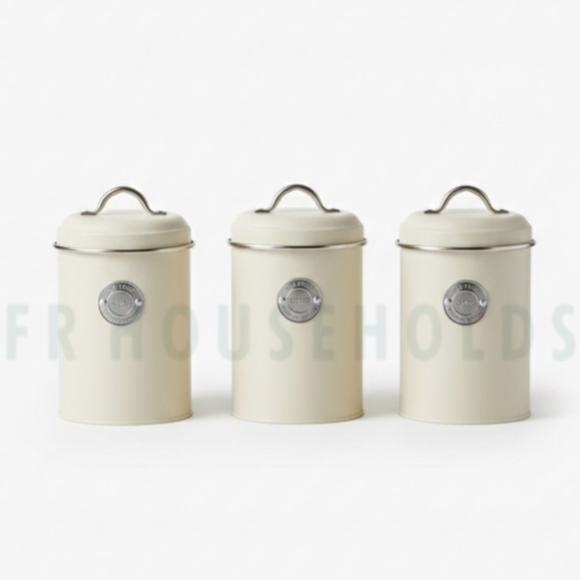 Metallic 3pcs Airtight Tea, Coffee & Sugar Jars Set – Premium Kitchen Storage Canisters