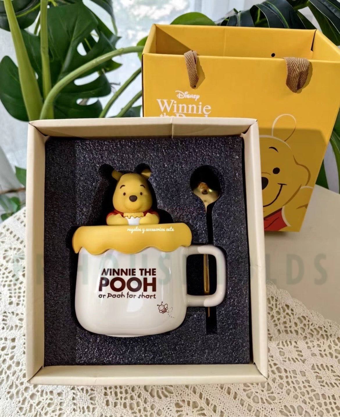 Walt Disney Winnie Pooh Porcelain - Disney Winnie The Pooh Mug With Spoon | 3pcs Set