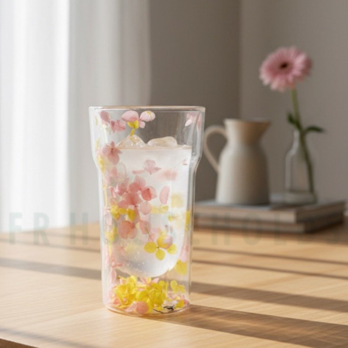 400ml | Double Wall Dried Flower Glass – Elegant & Aesthetic Drinkware
