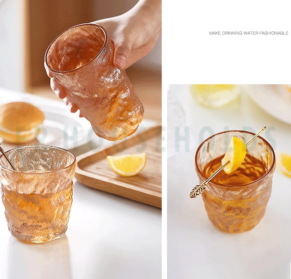 Frozen Ice Drink Glass | 280ml - Gold - 6PC