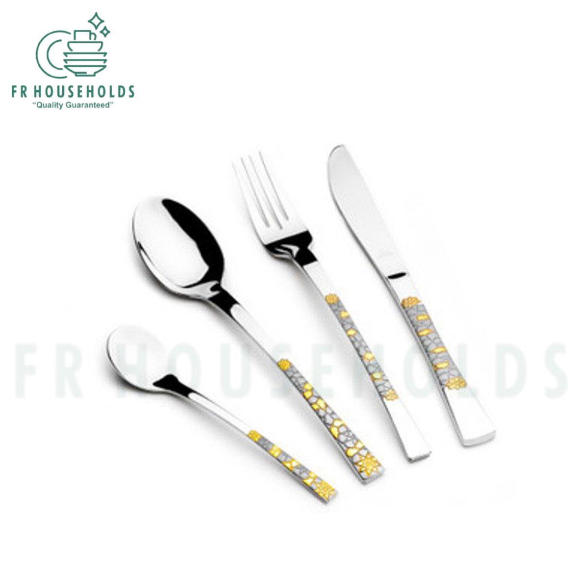 Arshia Stainless Steel Cutlery Sets 50pcs Gold/Silver | 12 Persons Serving