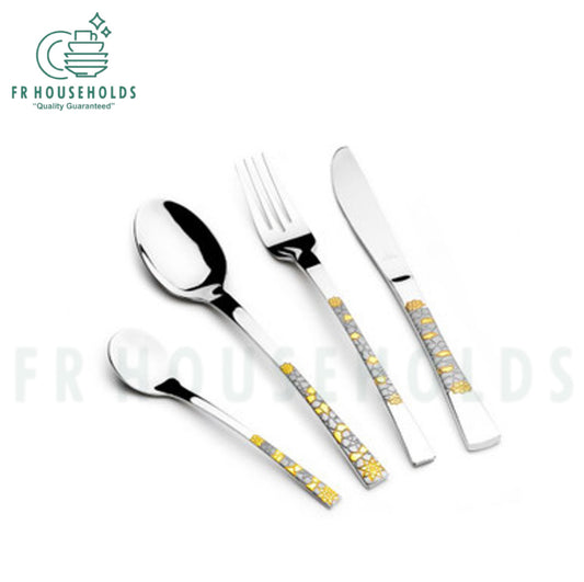 Arshia Stainless Steel Cutlery Sets 50pcs Gold/Silver | 12 Persons Serving