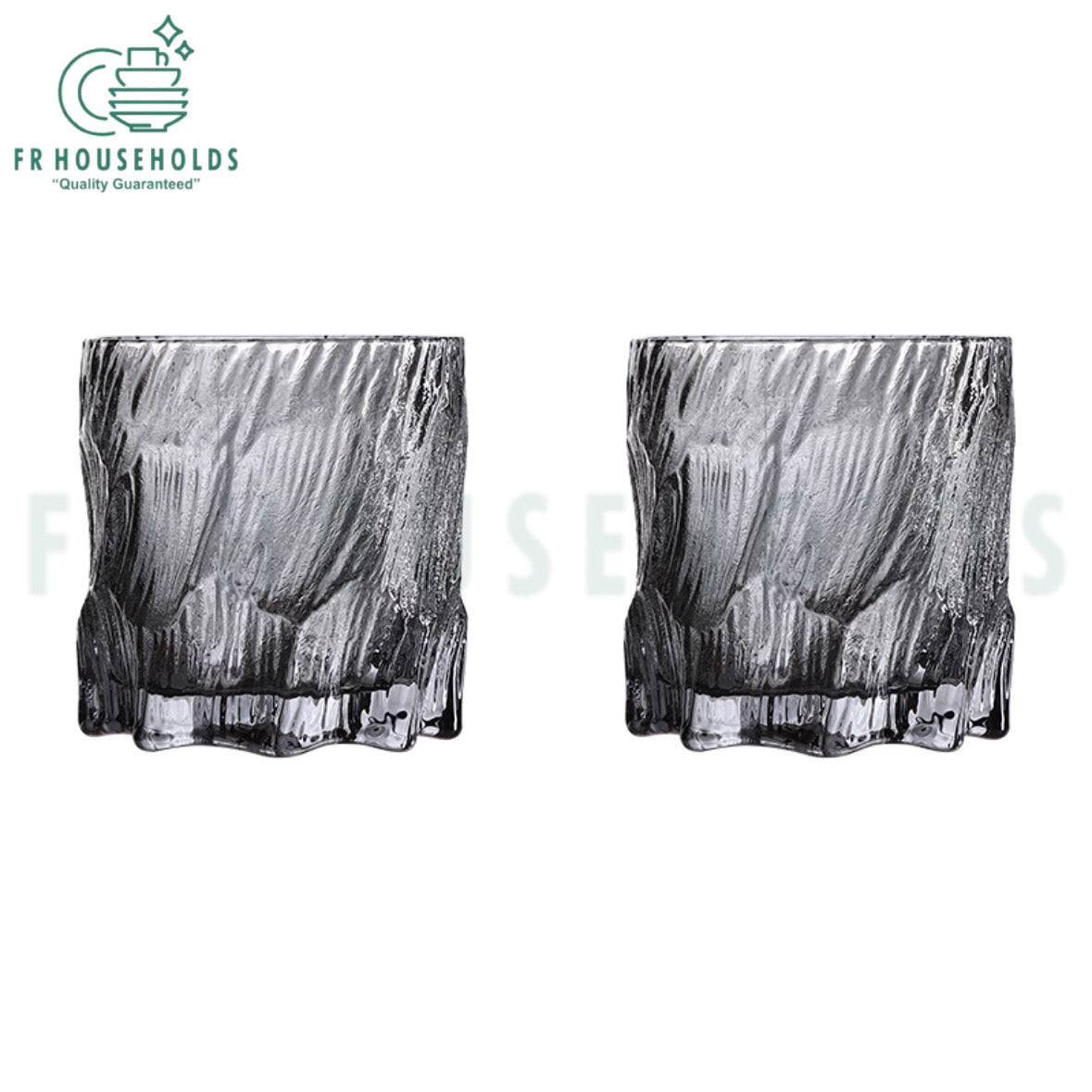 Scratchy Glacier Glass – 300ml Textured Drinking Glass for Water, Juice & Cocktails | Smoke