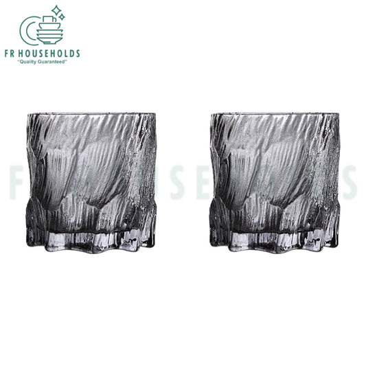 Scratchy Glacier Glass – 300ml Textured Drinking Glass for Water, Juice & Cocktails | Smoke