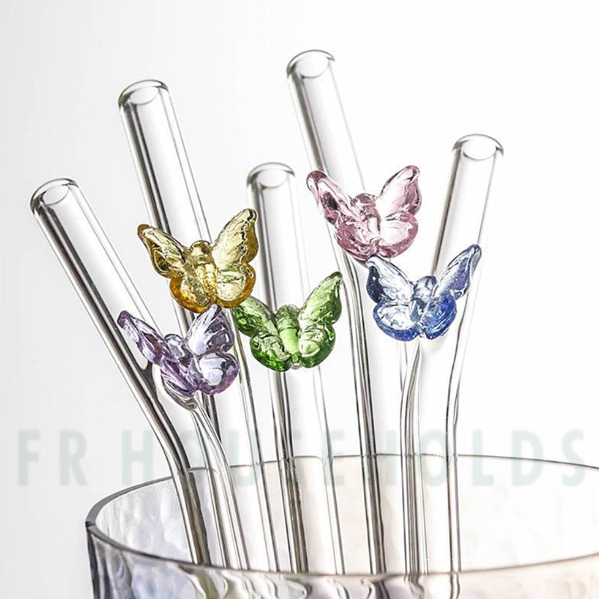 Beautiful & Aesthetic Butterflies Glass Straws
