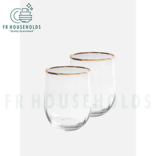 Petal Gold Edge Classic Stemless Glass - 300ml - 6PC