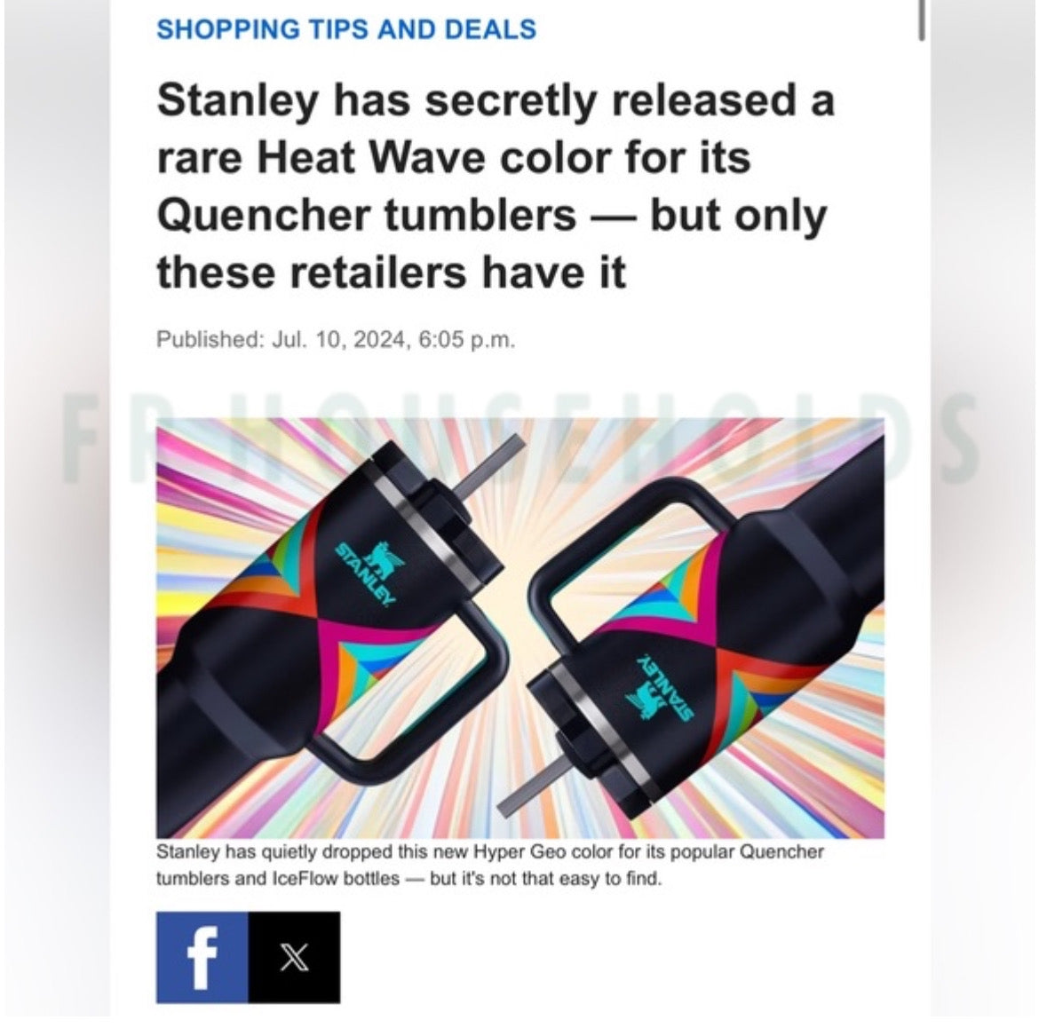 Stanley The Quencher H2.O Tumbler | Black Hyper Geo