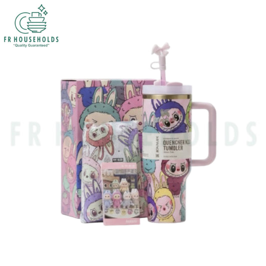 Stanley The Quencher H2.O Tumbler | 40OZ - Labubu Special (Desert Pink) - Labubu Doll Included