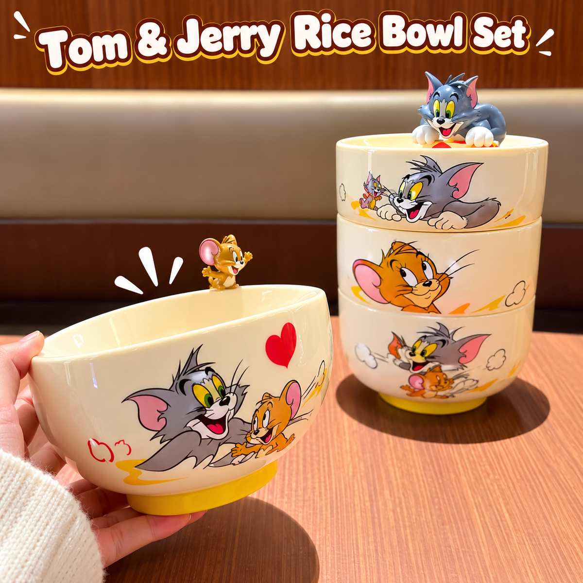 Tom & Jerry 4 Pieces Premium Ceramic Bowl Set