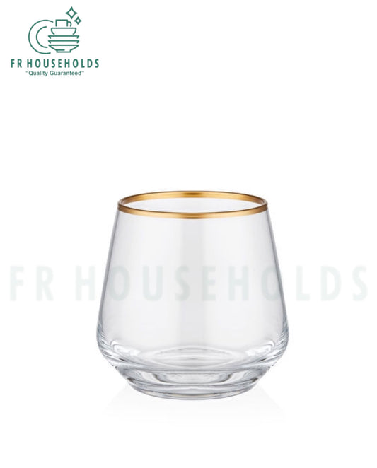 Decorium Gold Rim Crystal Drink Glass | 280ml - 6PC